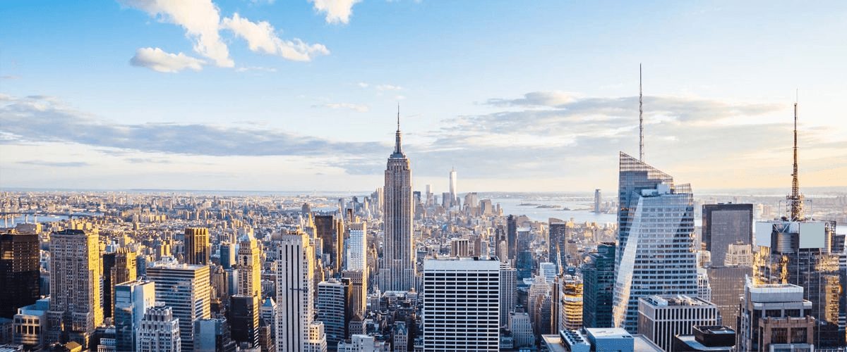 Manhattan skyline at dusk